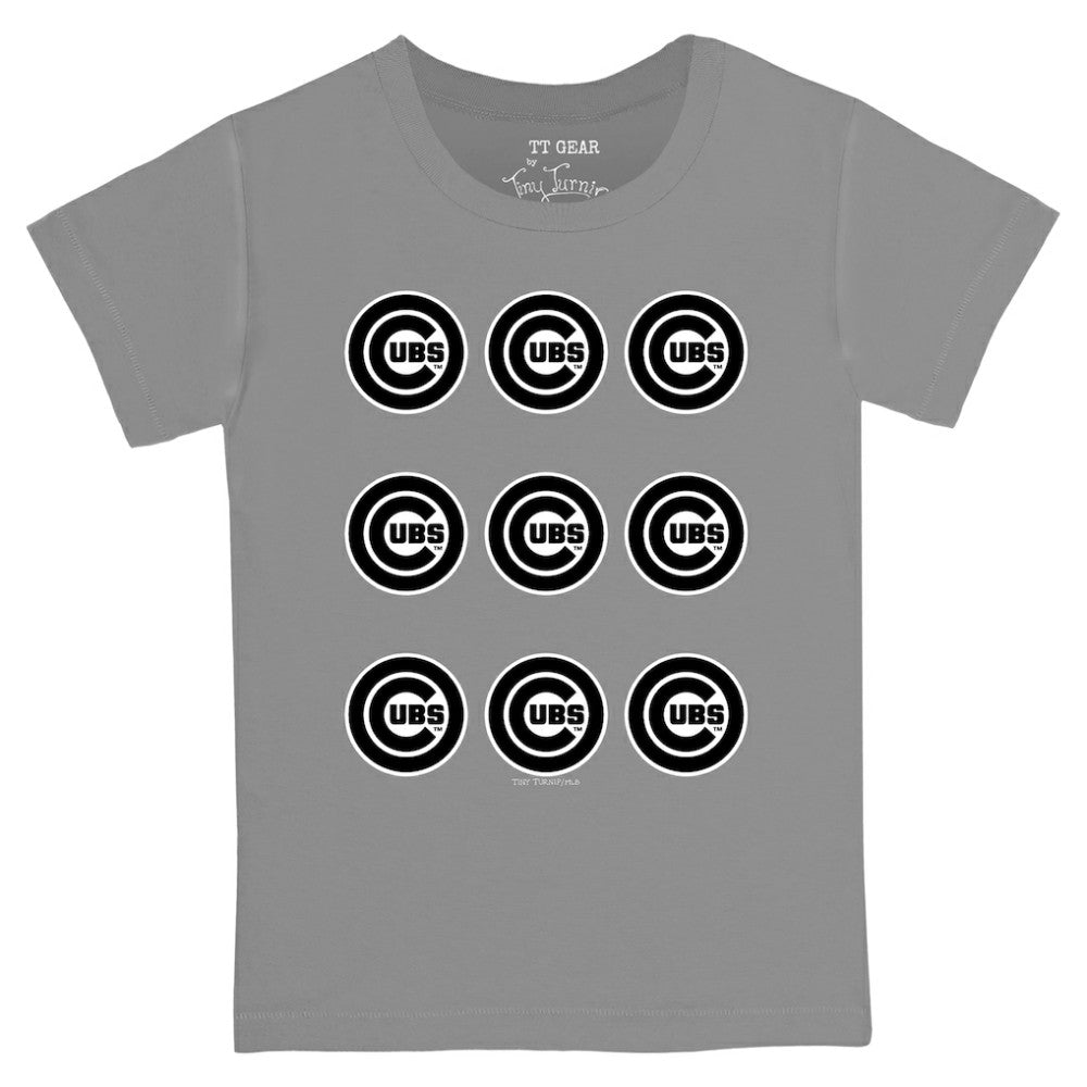 Chicago Cubs Tiny Turnip Youth Logo Grid  T-Shirt Online