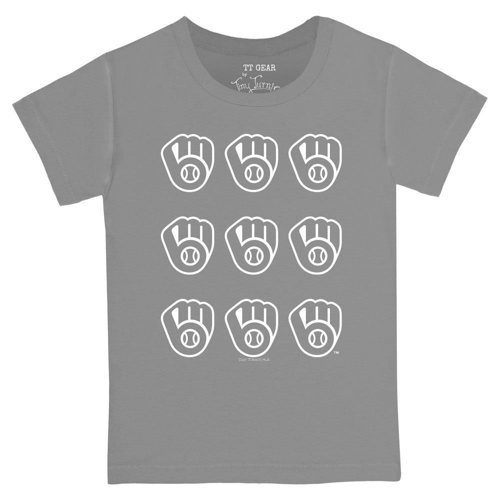 Milwaukee Brewers Tiny Turnip Youth Logo Grid  T-Shirt Near Me