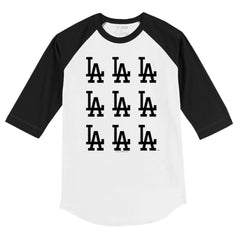 Los Angeles Dodgers Tiny Turnip Youth Logo Grid Raglan 3/4-Sleeve T-Shirt for sale