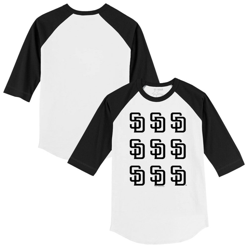 San Diego Padres Tiny Turnip Youth Logo Grid Raglan 3/4-Sleeve T-Shirt Outlet