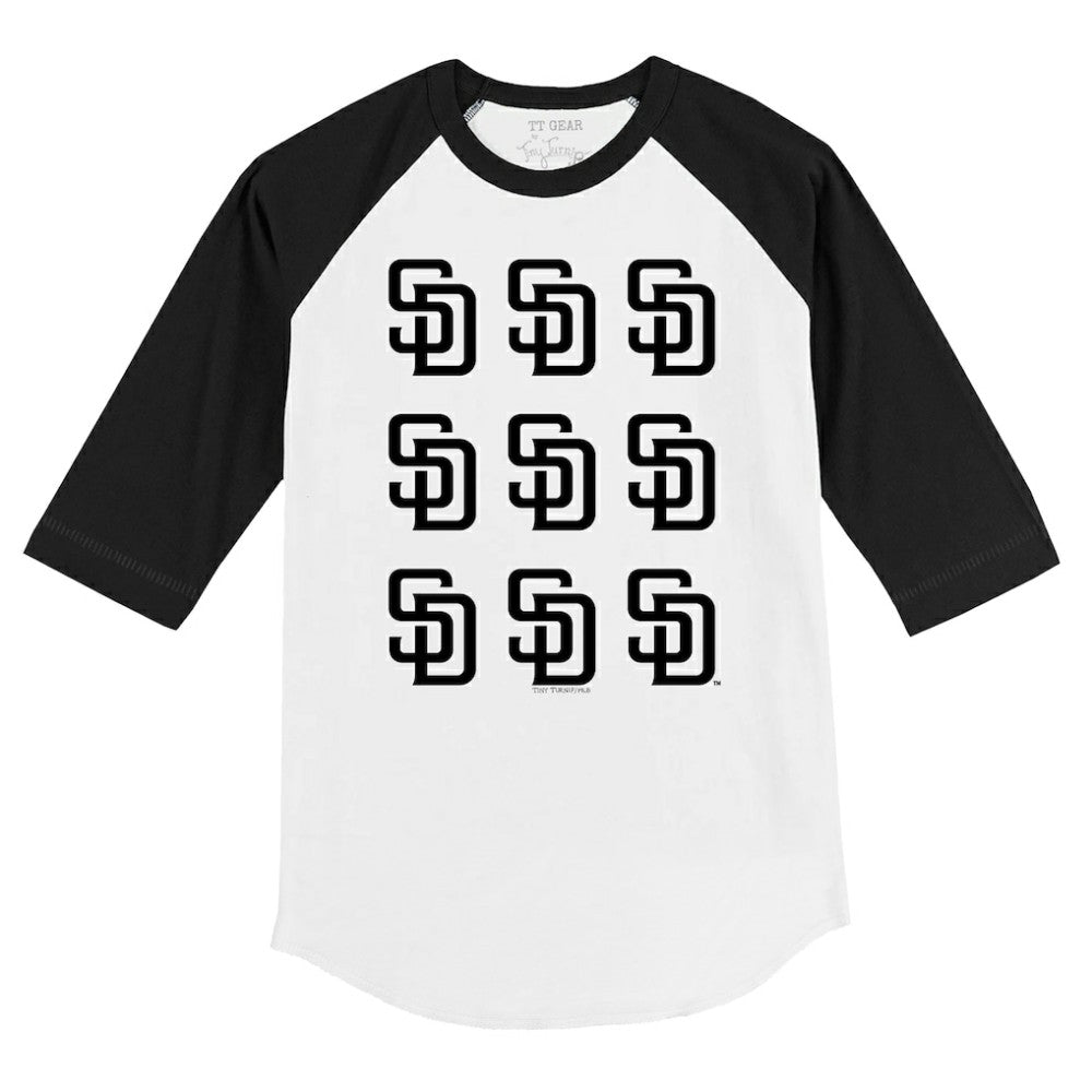 San Diego Padres Tiny Turnip Youth Logo Grid Raglan 3/4-Sleeve T-Shirt Outlet