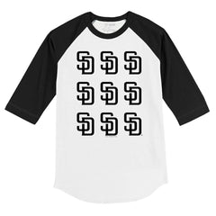 San Diego Padres Tiny Turnip Youth Logo Grid Raglan 3/4-Sleeve T-Shirt Outlet