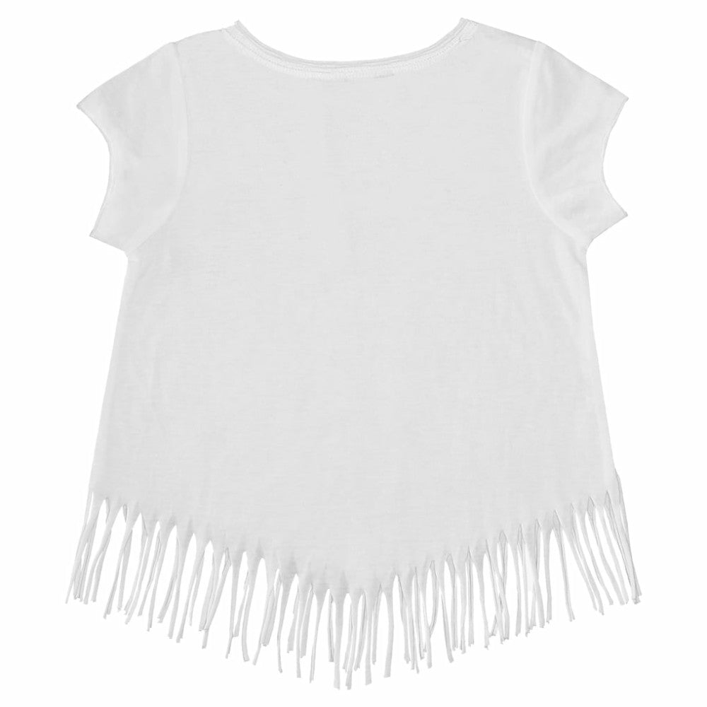 Los Angeles Dodgers Tiny Turnip Girls Youth Logo Grid Fringe T-Shirt for sale