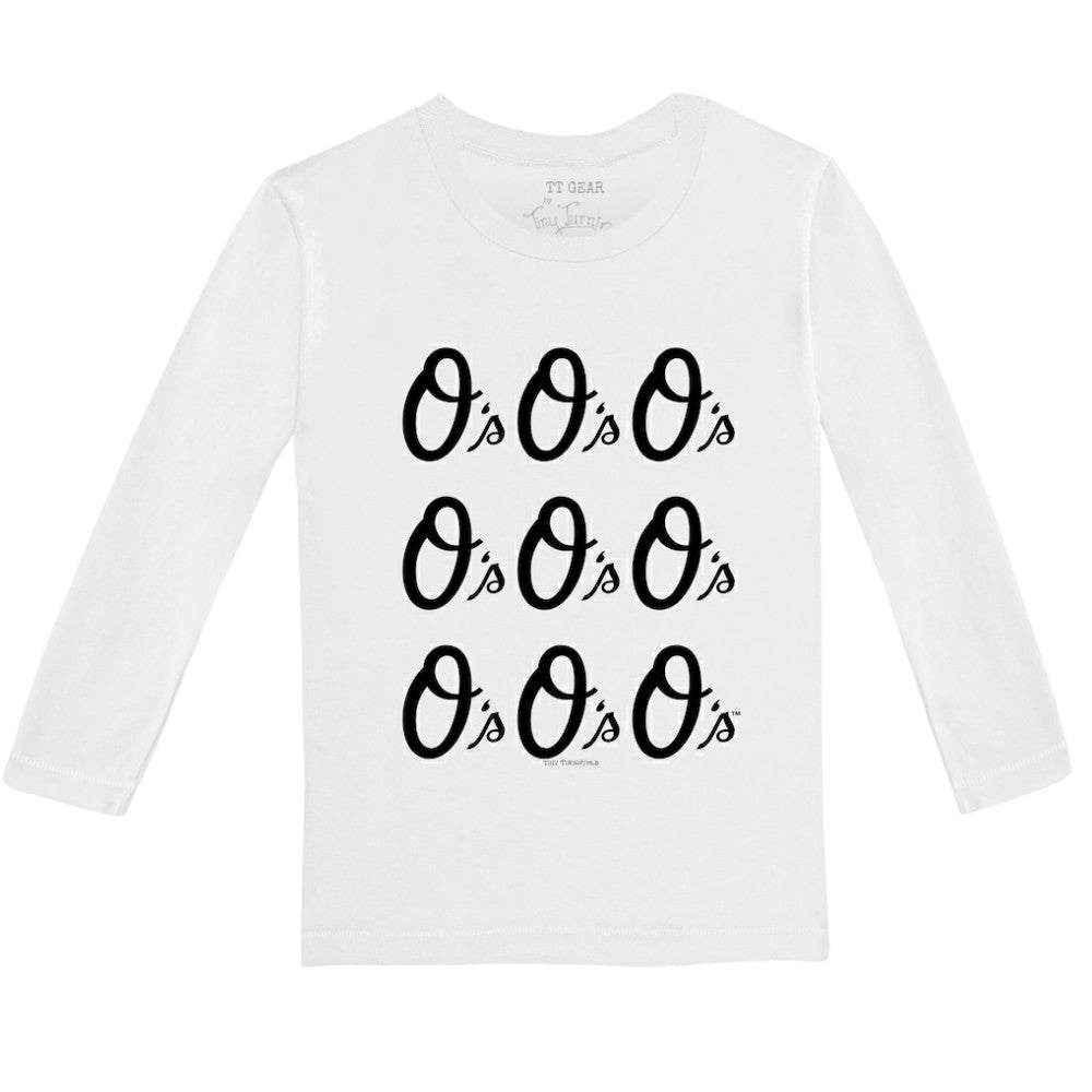 Baltimore Orioles Tiny Turnip Youth Logo Grid Long Sleeve T-Shirt Online