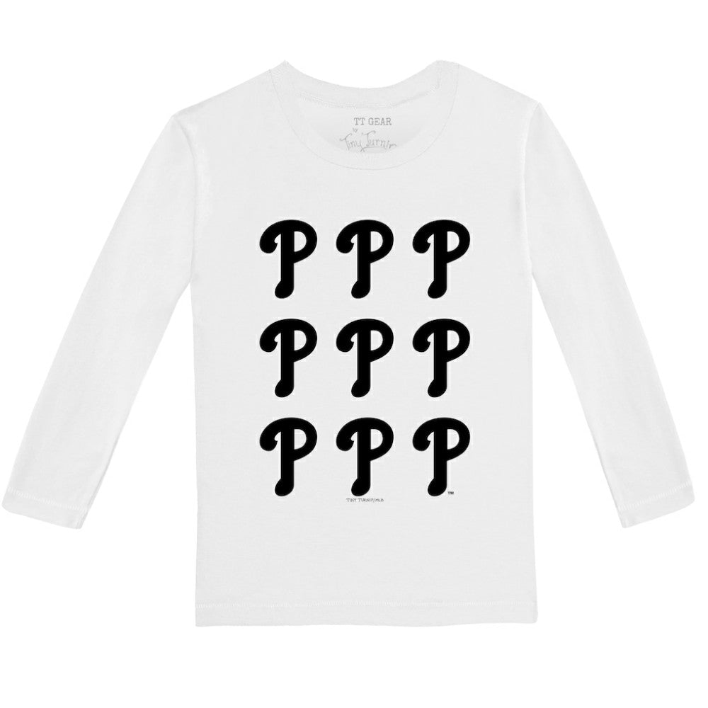 Philadelphia Phillies Tiny Turnip Youth Logo Grid Long Sleeve T-Shirt Sale