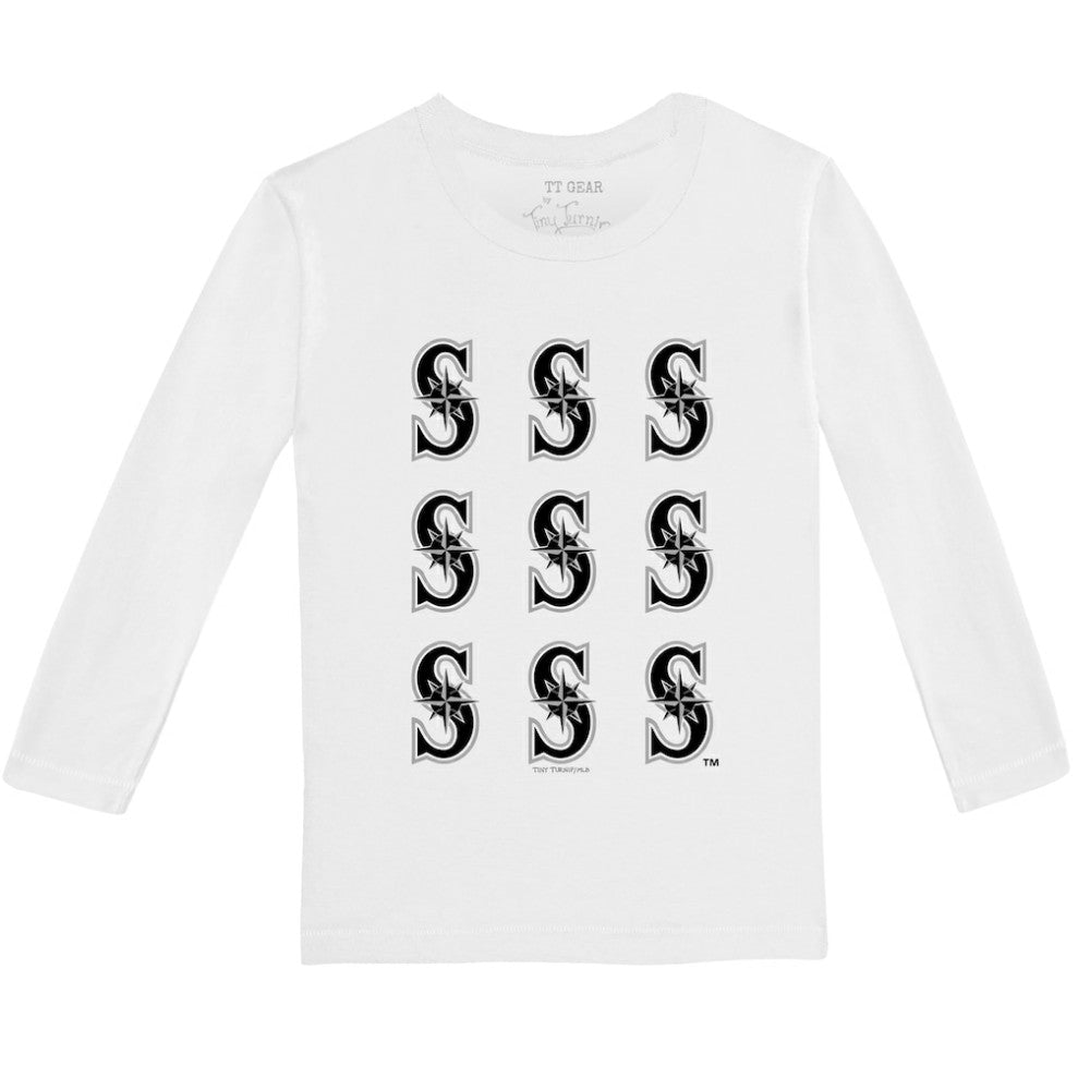 Seattle Mariners Tiny Turnip Youth Logo Grid Long Sleeve T-Shirt Near Me