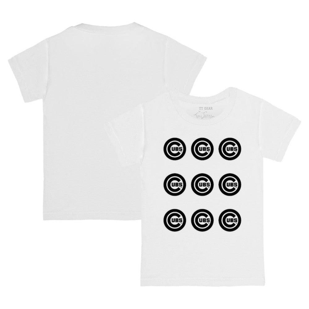 Chicago Cubs Tiny Turnip Youth Logo Grid T-Shirt Outlet