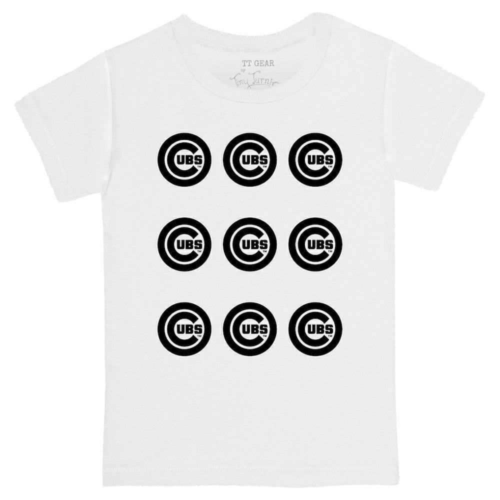 Chicago Cubs Tiny Turnip Youth Logo Grid T-Shirt Outlet