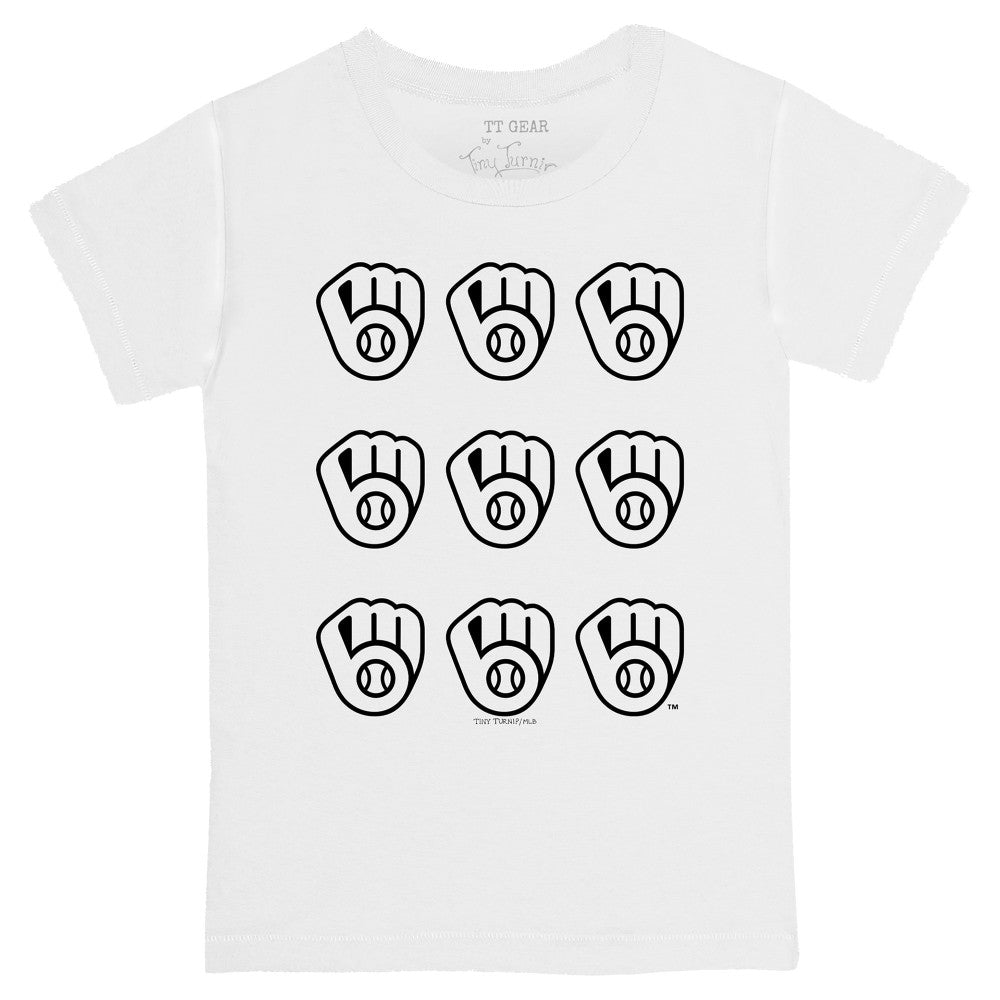 Milwaukee Brewers Tiny Turnip Youth Logo Grid T-Shirt Discount