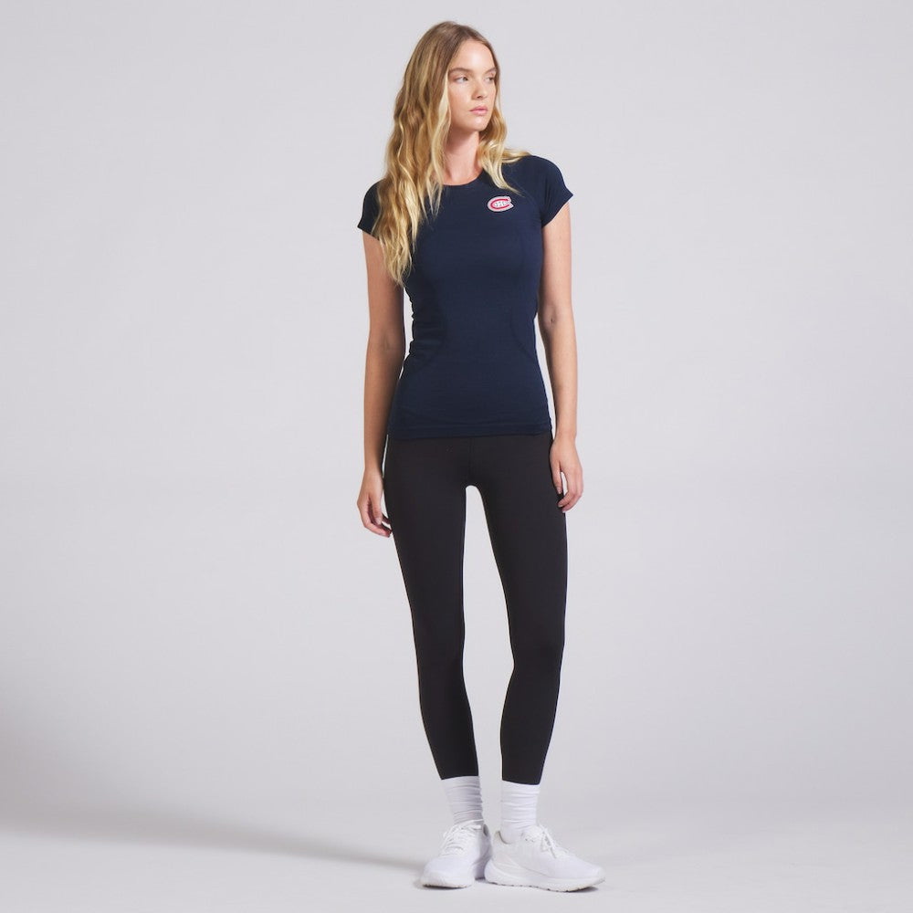 Montreal Canadiens lululemon Women's Swiftly Tech Short-Sleeve Shirt 2.0 - True Navy | NHL Clearance
