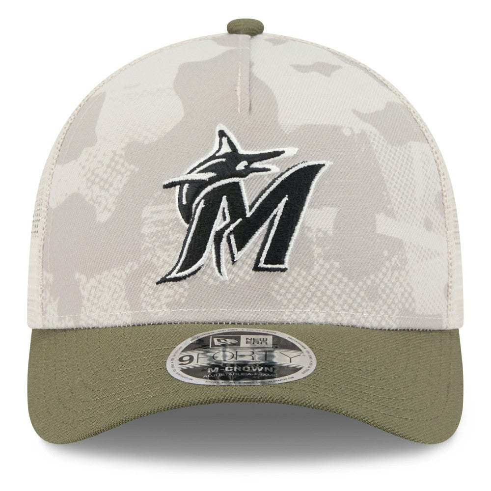 Miami Marlins New Era 2025 Armed Forces Day 9FORTY M-Crown A-Frame Adjustable Hat Online