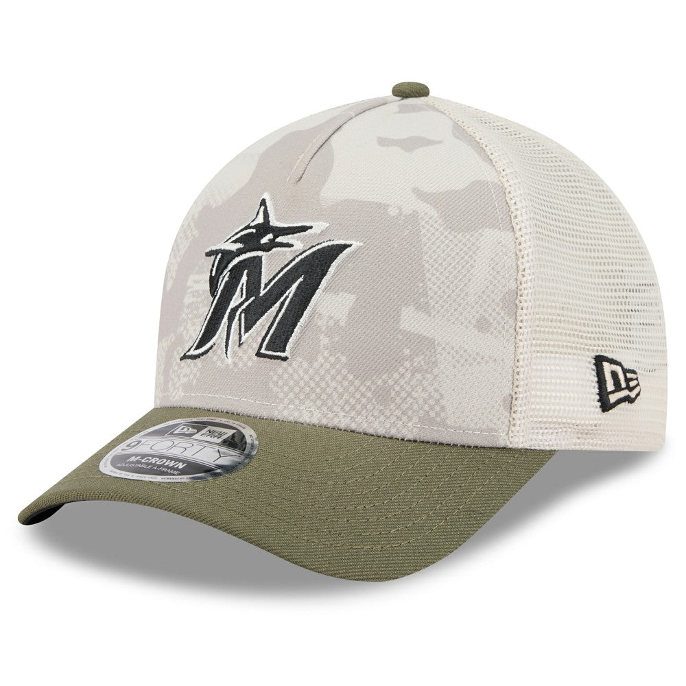 Miami Marlins New Era 2025 Armed Forces Day 9FORTY M-Crown A-Frame Adjustable Hat Online