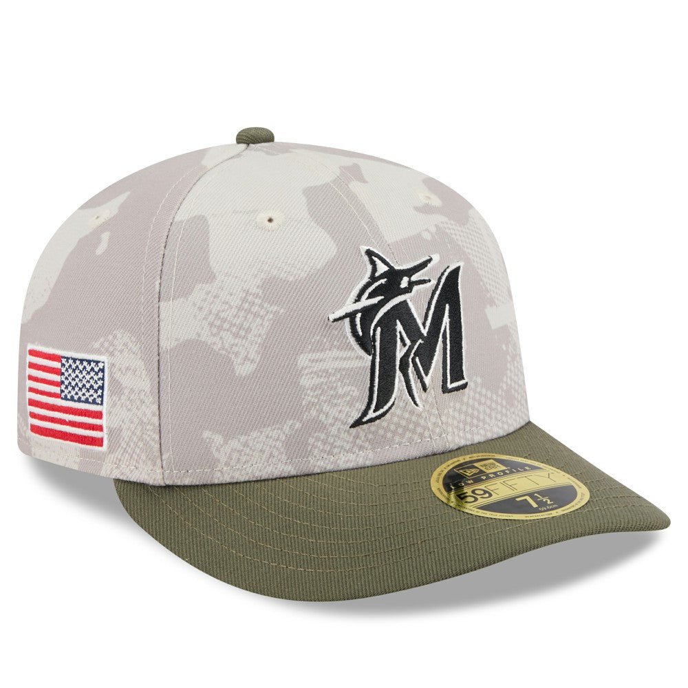Miami Marlins New Era 2025 Armed Forces Day Low Profile 59FIFTY Fitted Hat Near Me