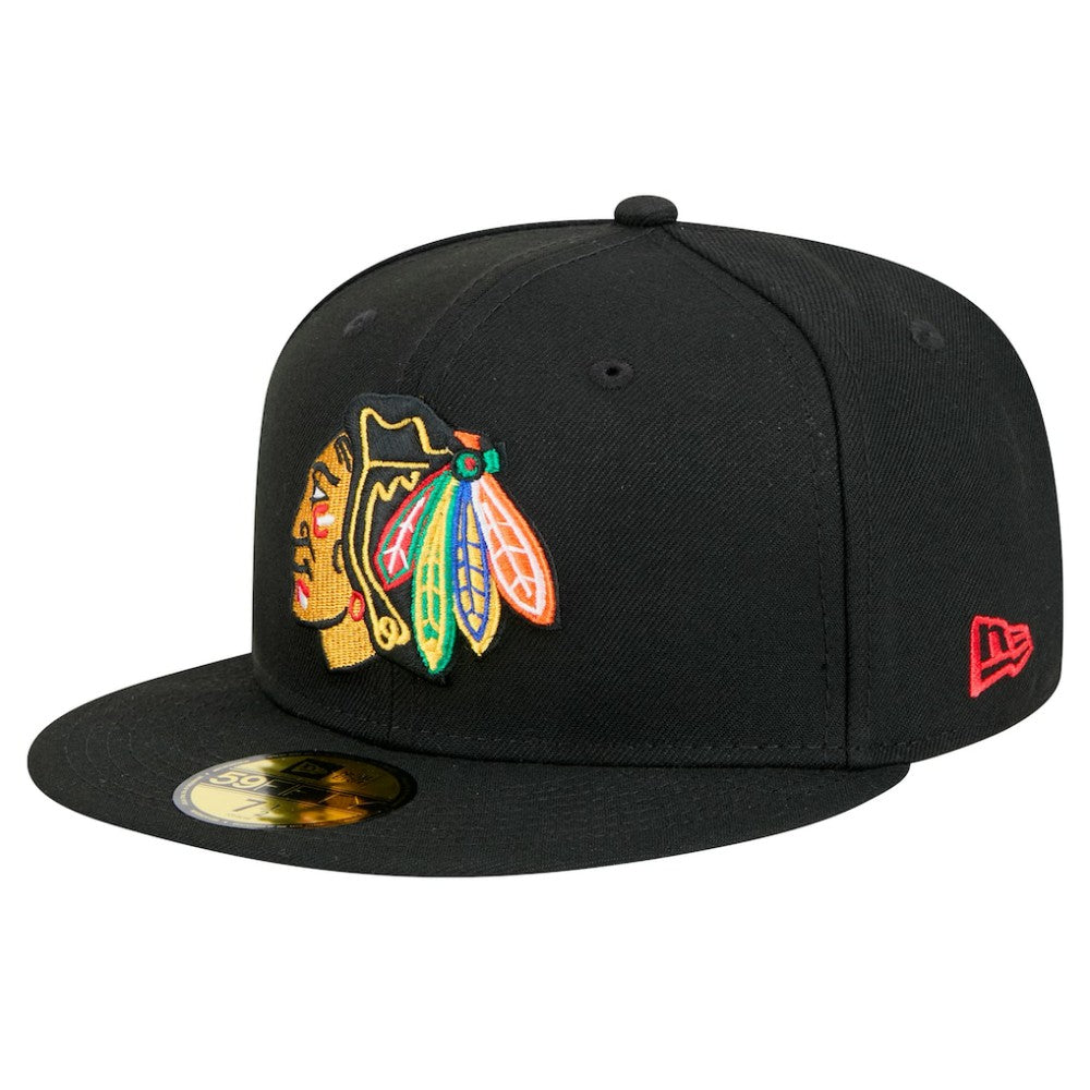 Chicago Blackhawks New Era Core 59FIFTY Fitted Hat - Black | New Era Clearance