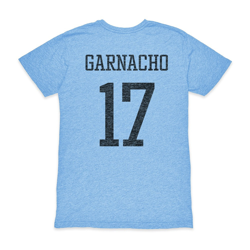 Alejandro Garnacho Argentina National Team 1863FC Player Vintage Tri-Blend T-Shirt Light Blue