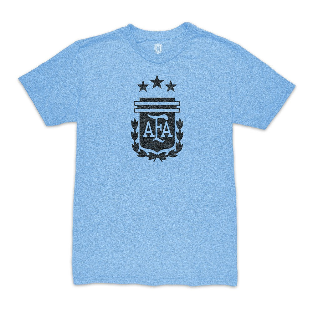 Cristian Romero Argentina National Team 1863FC Player Vintage Tri-Blend T-Shirt Light Blue