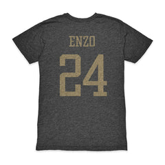 Enzo Fernández Argentina National Team 1863FC Player Vintage Tri-Blend T-Shirt Black