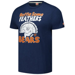 Chicago Bears Homage Unisex Ruffle Some Feathers Tri-Blend T-Shirt - Navy - NFL