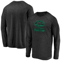 Green Bay Packers Iconic Striated Dark Logo Raglan Long Sleeve T-Shirt - Black - Fanatics