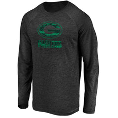 Green Bay Packers Iconic Striated Dark Logo Raglan Long Sleeve T-Shirt - Black - Fanatics
