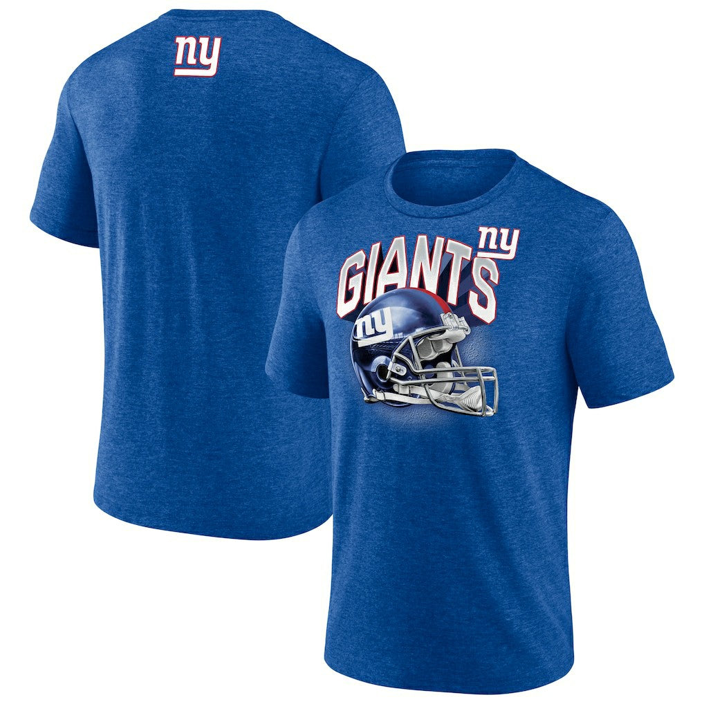 New York Giants Tri-Blend Helmet End Around T-Shirt - Heather Royal - Fanatics