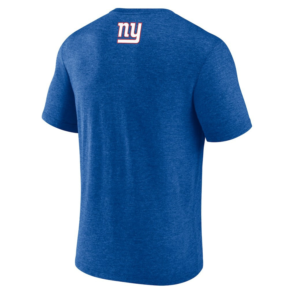 New York Giants Tri-Blend Helmet End Around T-Shirt - Heather Royal - Fanatics