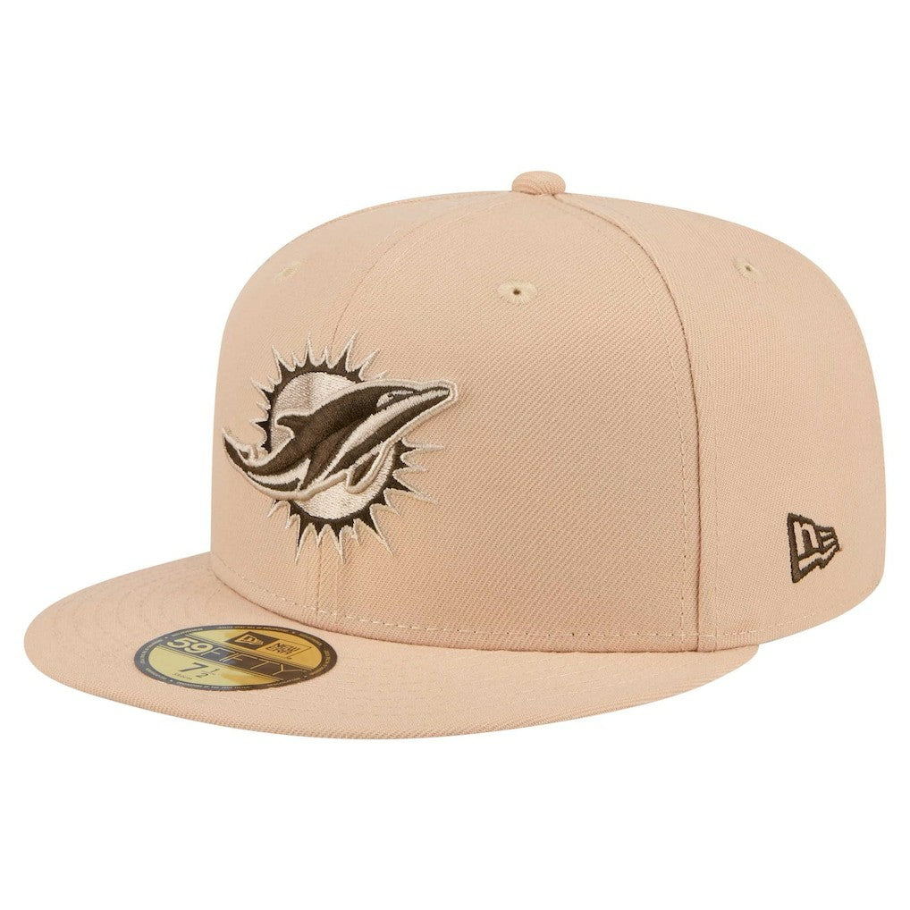 Miami Dolphins New Era Candied Pecan 59FIFTY Fitted Hat - Tan - NFL