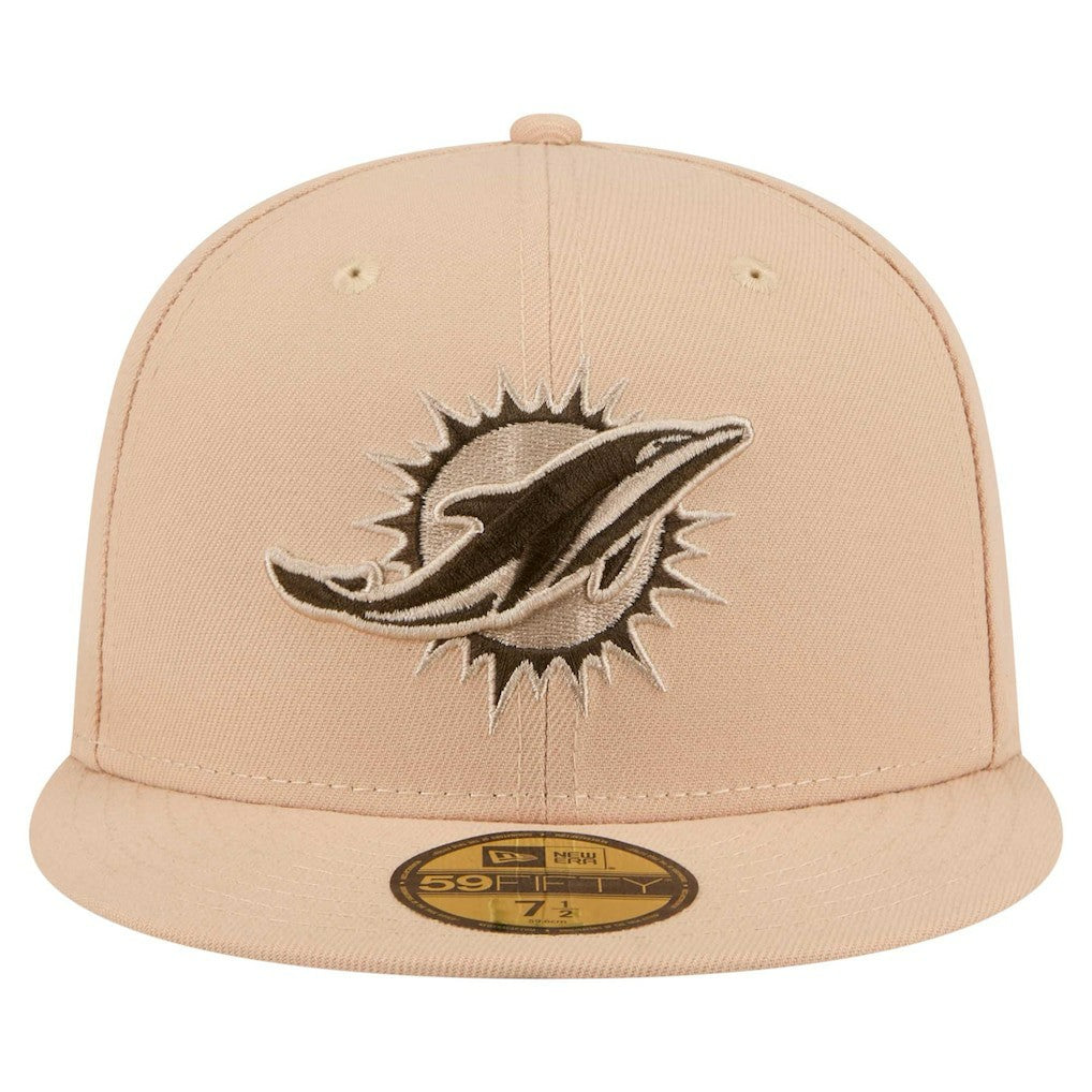 Miami Dolphins New Era Candied Pecan 59FIFTY Fitted Hat - Tan - NFL