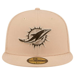 Miami Dolphins New Era Candied Pecan 59FIFTY Fitted Hat - Tan - NFL