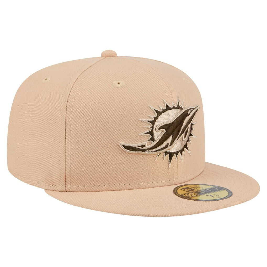 Miami Dolphins New Era Candied Pecan 59FIFTY Fitted Hat - Tan - NFL