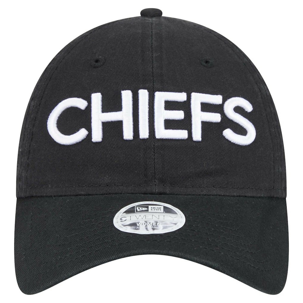 Kansas City Chiefs New Era Women's Cece 9TWENTY Adjustable Hat - Black - NFL