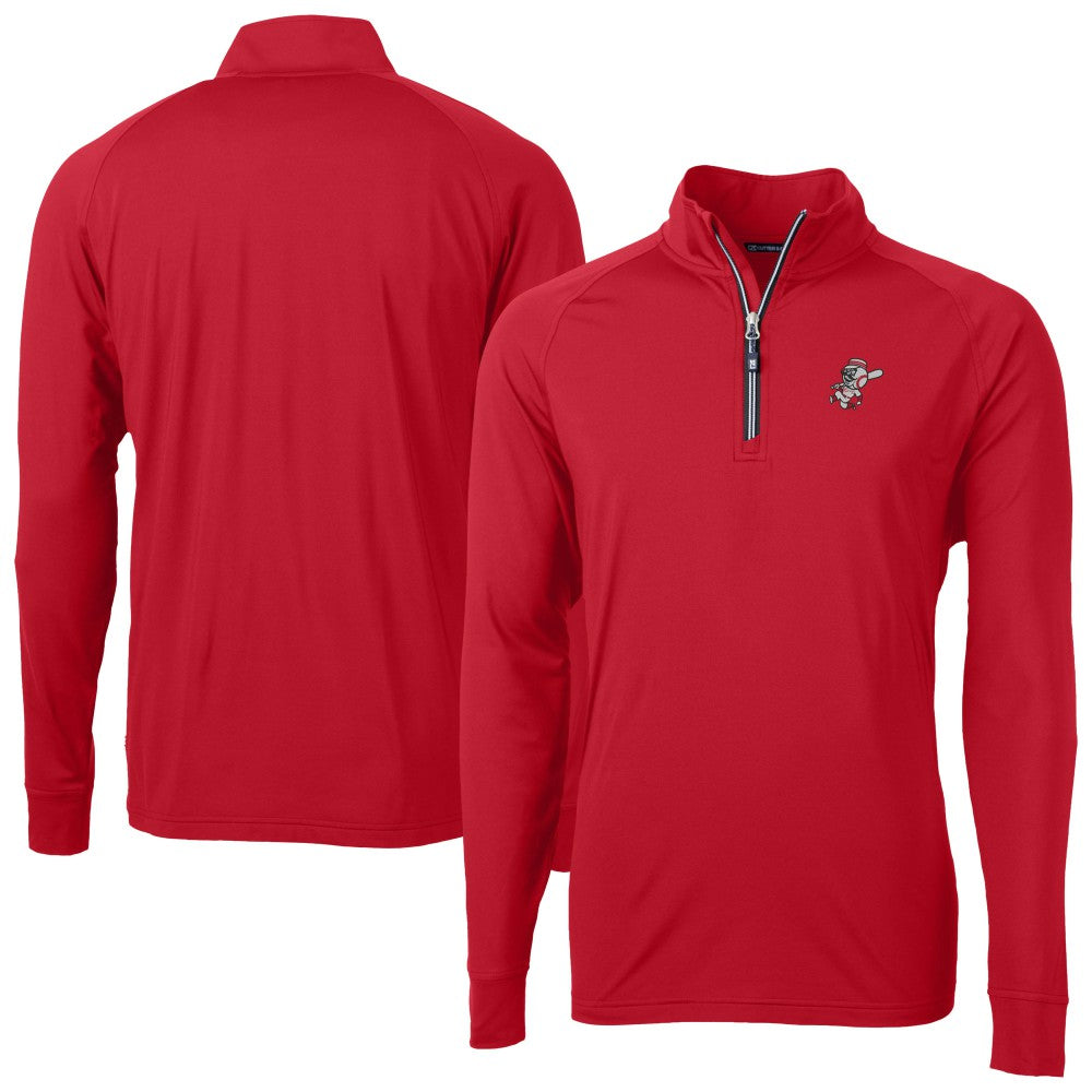 Cincinnati Reds Cutter & Buck Adapt Eco Knit Stretch Recycled Big & Tall Quarter-Zip Pullover Top for sale