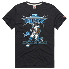 Amon-Ra St. Brown Detroit Lions Homage Unisex NFL Blitz Player Tri-Blend T-Shirt - Heathered Charcoal - NFL