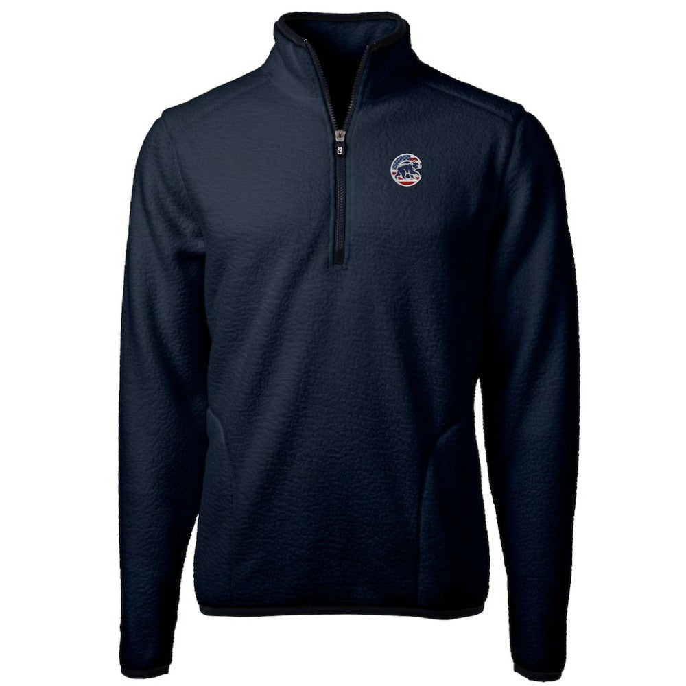 Chicago Cubs Cutter & Buck Big & Tall Americana Cascade Eco Fleece Quarter-Zip Jacket Online