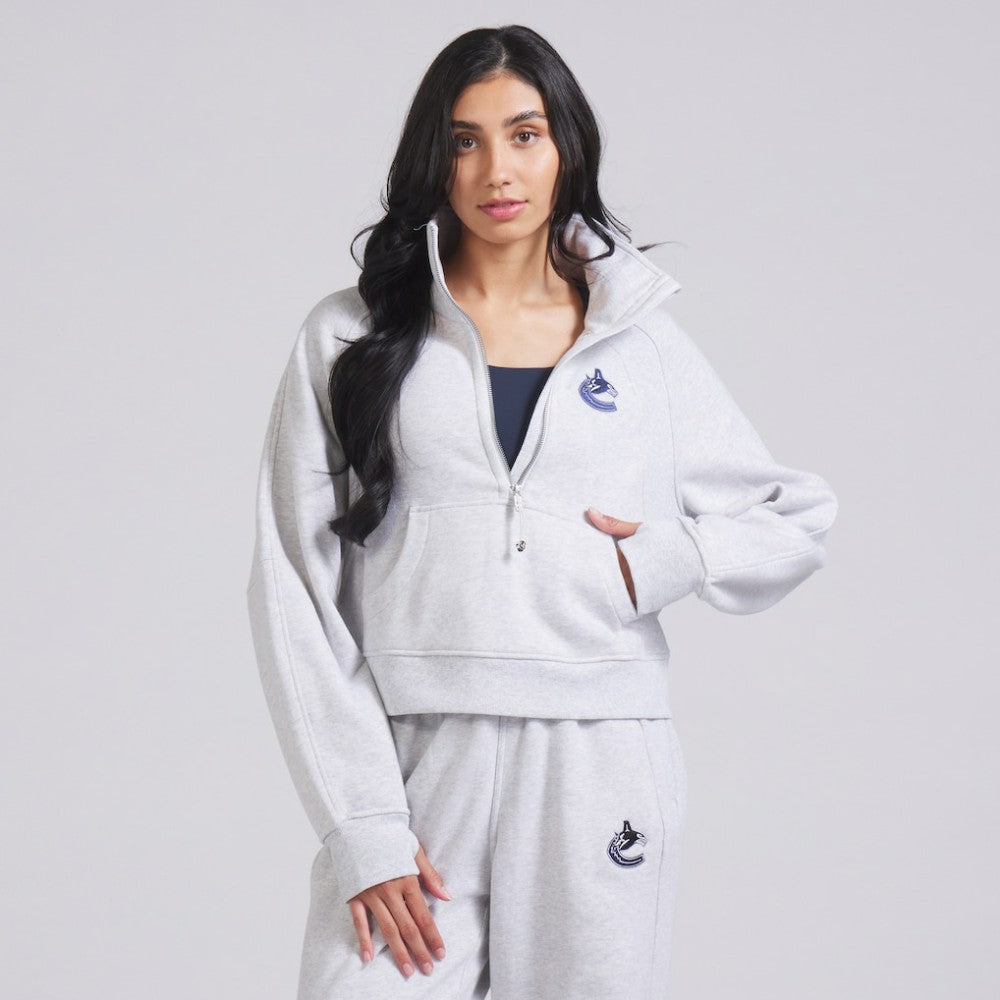 Vancouver Canucks lululemon Women's Scuba Oversized Half Zip Top - Heather Gray | NHL discount
