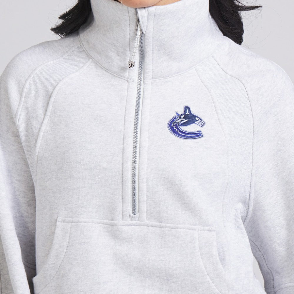 Vancouver Canucks lululemon Women's Scuba Oversized Half Zip Top - Heather Gray | NHL discount
