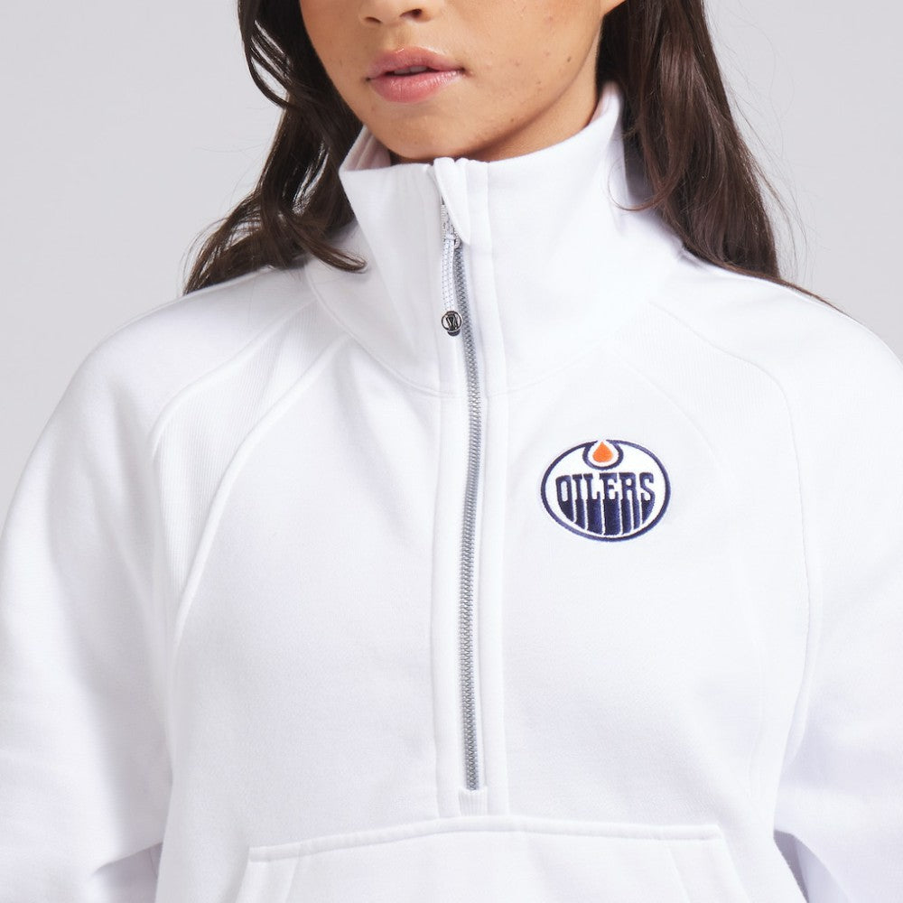 Edmonton Oilers lululemon Women's Scuba Oversized Half Zip Top - White | NHL sale