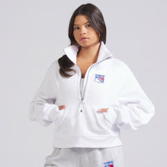 New York Rangers lululemon Women's Scuba Oversized Half Zip Top - White | NHL Clearance