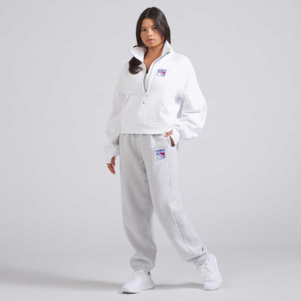 New York Rangers lululemon Women's Scuba Oversized Half Zip Top - White | NHL Clearance