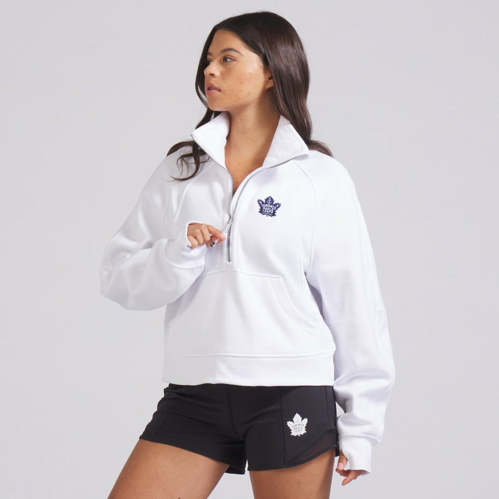 Toronto Maple Leafs lululemon Women's Scuba Oversized Half Zip Top - White | NHL near me