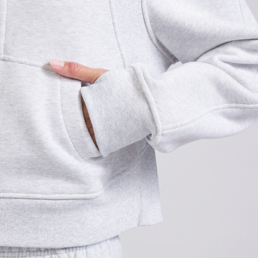 Edmonton Oilers lululemon Women's Scuba Oversized Half Zip Top - Heather Gray | NHL Lifestyle