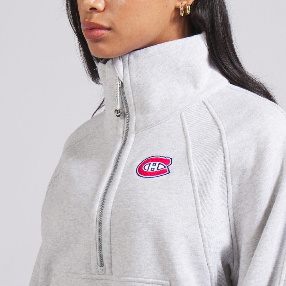 Montreal Canadiens lululemon Women's Scuba Oversized Half Zip Top - Heather Gray | NHL on sale
