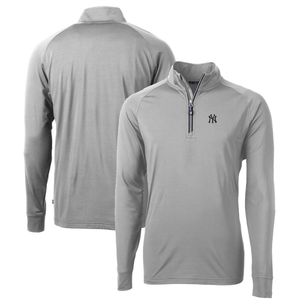 New York Yankees Cutter & Buck Big & Tall Adapt Eco Knit Stretch Recycled Quarter-Zip Pullover Top Near Me