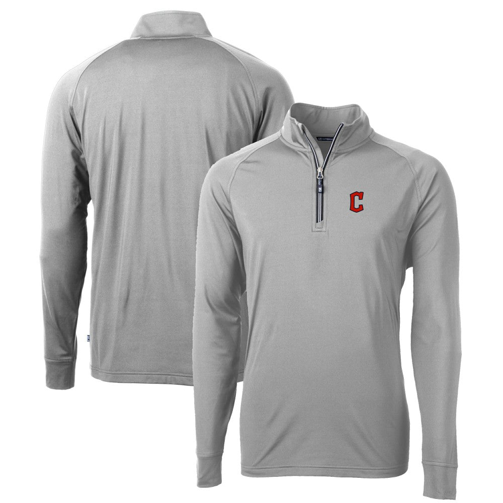 Cleveland Guardians Cutter & Buck Big & Tall Adapt Eco Knit Stretch Recycled Raglan DryTec Quarter-Zip Top Online