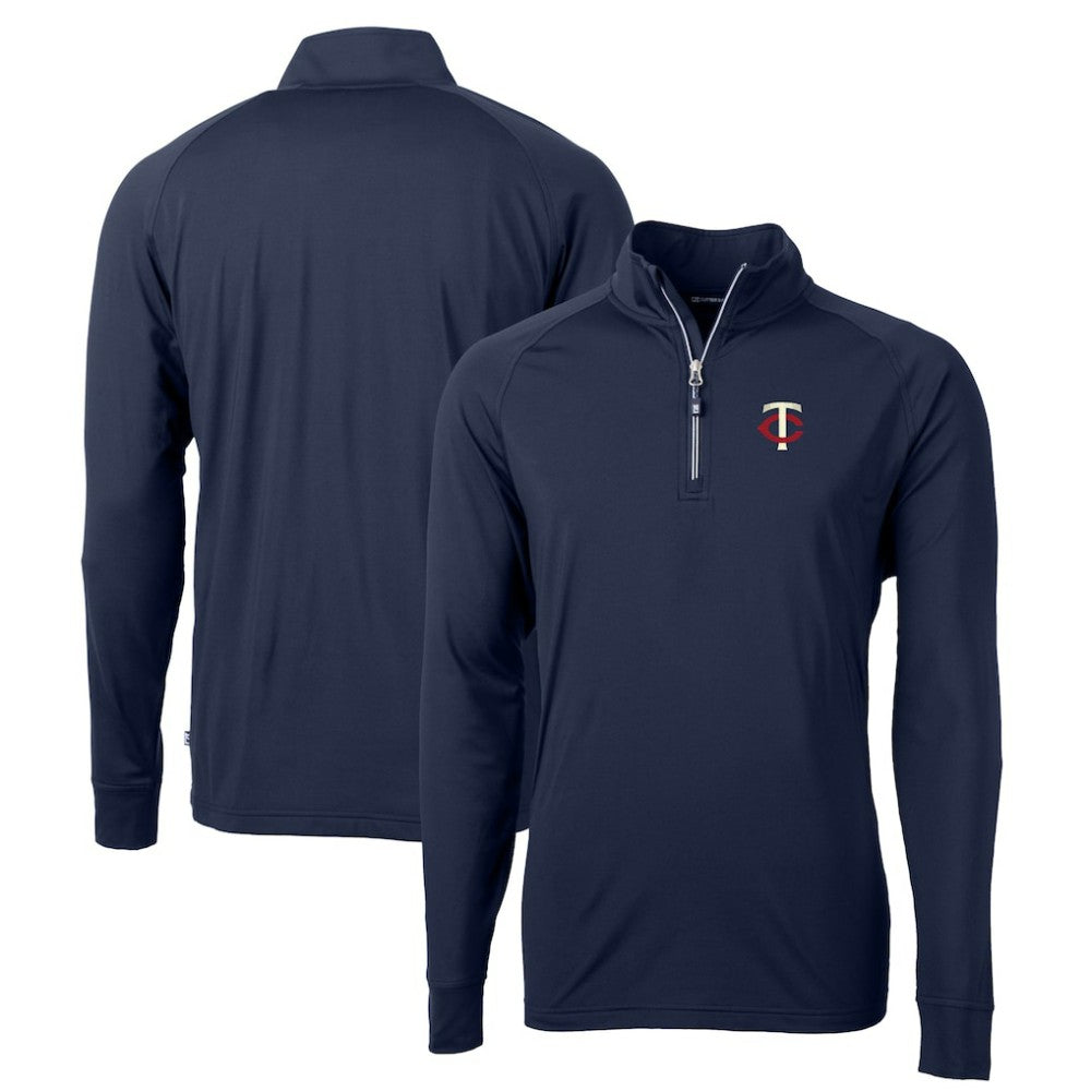 Minnesota Twins Cutter & Buck Big & Tall Adapt Eco Knit Stretch Recycled Quarter-Zip Pullover Top Outlet