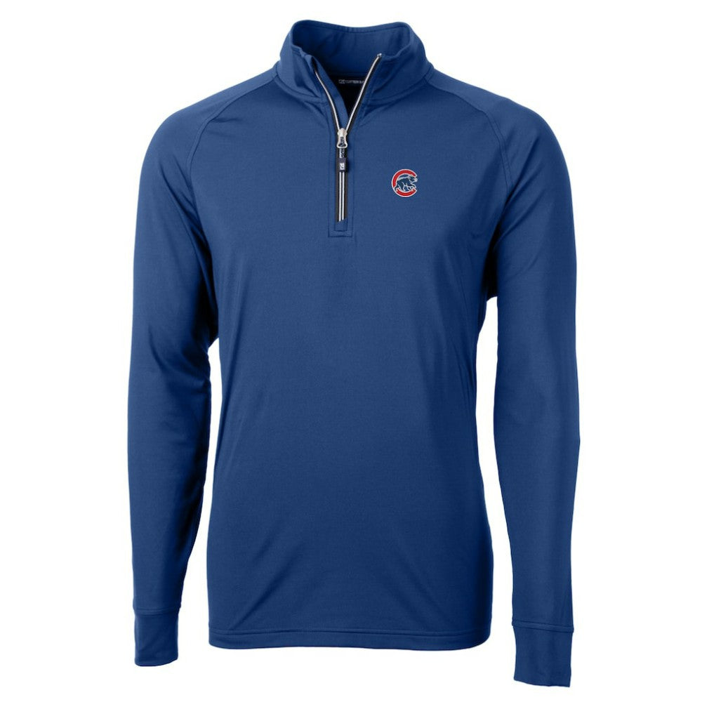 Chicago Cubs Cutter & Buck Big & Tall Adapt Eco Knit Stretch Recycled Quarter-Zip Pullover Top for sale