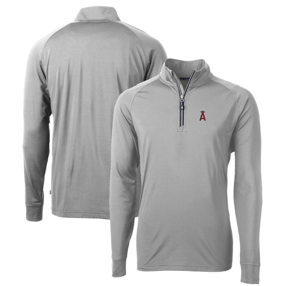 Los Angeles Angels Cutter & Buck Big & Tall Adapt Eco Knit Stretch Recycled Quarter-Zip Pullover Top for sale