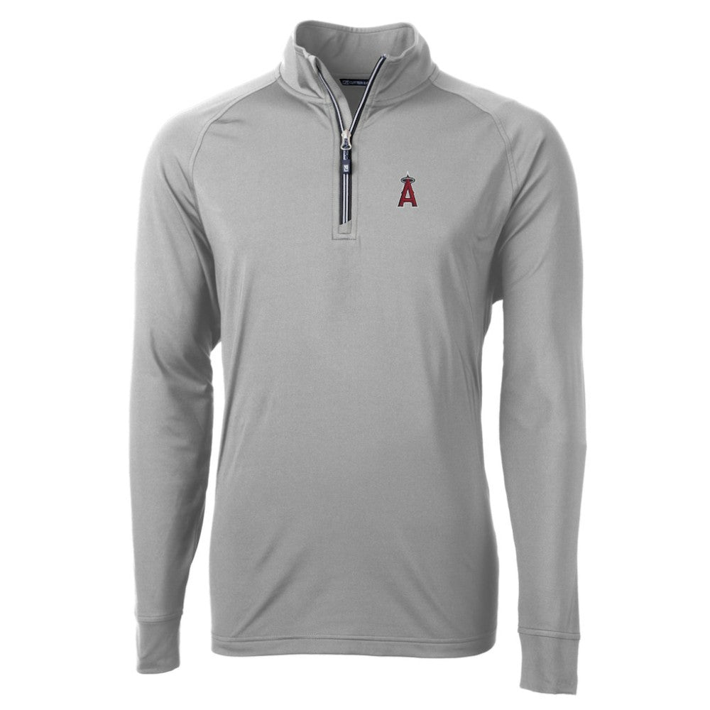 Los Angeles Angels Cutter & Buck Big & Tall Adapt Eco Knit Stretch Recycled Quarter-Zip Pullover Top for sale