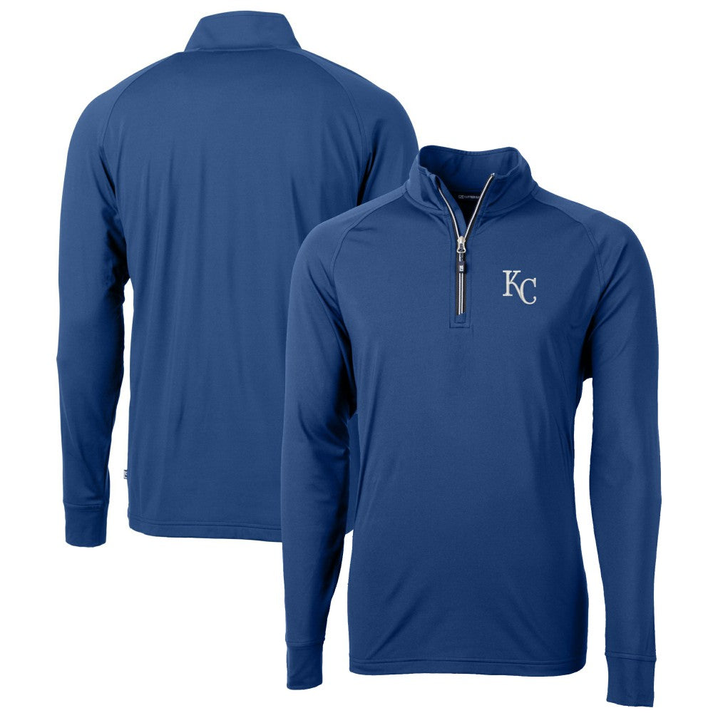 Kansas City Royals Cutter & Buck Big & Tall Adapt Eco Knit Stretch Recycled Quarter-Zip Pullover Top Sale