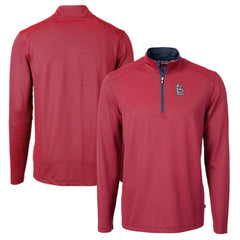 St. Louis Cardinals Cutter & Buck Big & Tall Virtue Eco Pique Micro Stripe Quarter-Zip Jacket Sale